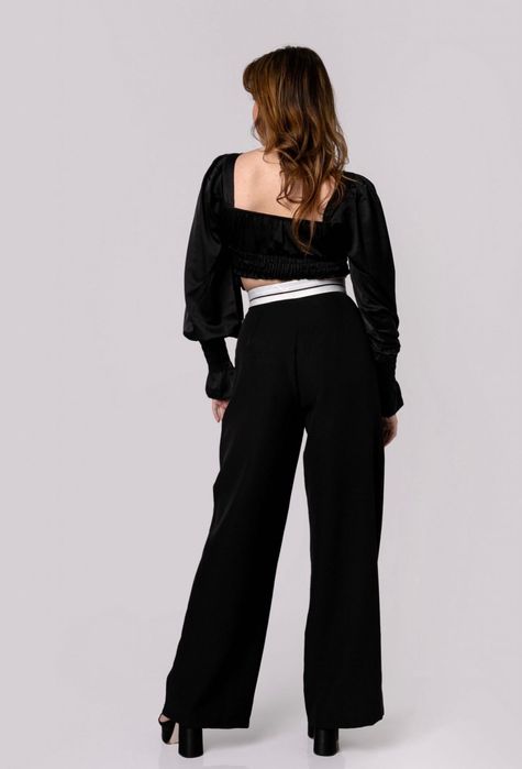 Черен панталон широк