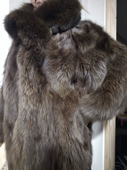 Palton Cojoc Geaca de blană naturala maro XXL 44