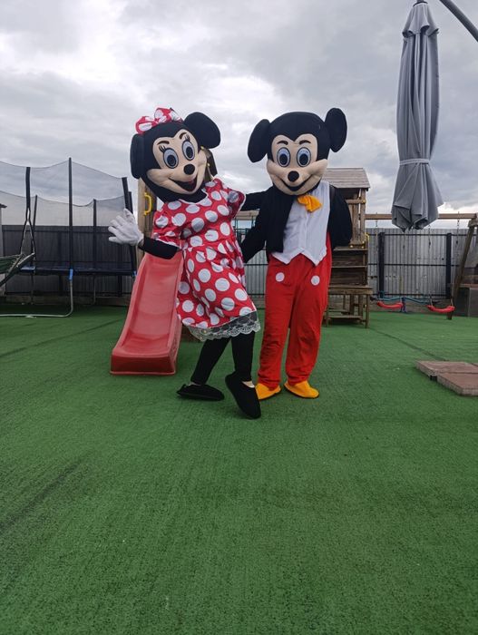 Mascote Mickey și Mini vin la petrecerea ta cu tobogane gonflabile