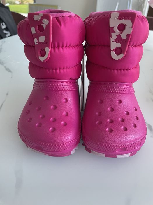Детски гумени термо ботушки crocs розови 20-21