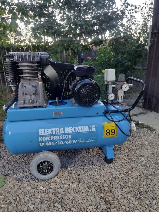 Compresor ELEKTRA BECKUM  - 60 litri , bormasina verticala de banc TOP CRAFT/INTERKREN si slefuitor GUDE..