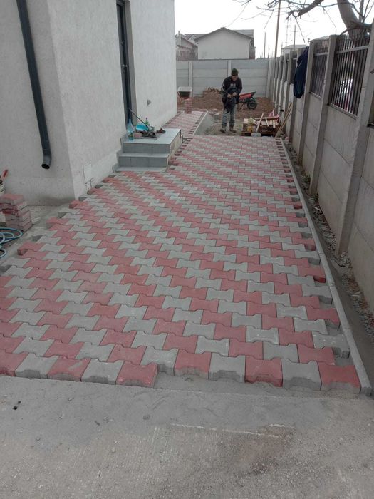 Montaj pavele bordura Rigola gazon