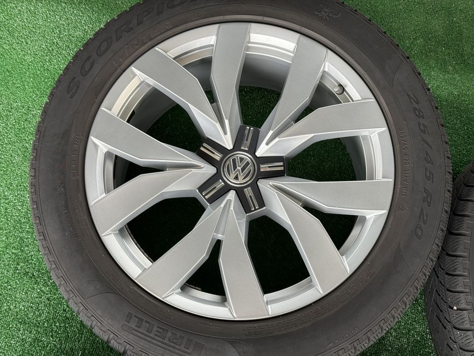 4бр. КАТО НОВИ 20” ОРИГИНАЛНИ Джанти “BRAGA” 5х112 Със Зимни Гуми 285/45R/20 *PIRELLI* за -VW TOUAREG/MERCEDES CLS/AUDI Q7/SQ7/Vag- 9.0Jx20H2, ET33