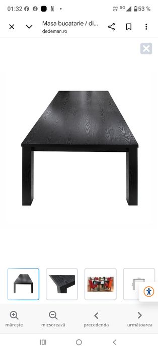 Masa neagra fixa 8 persoane