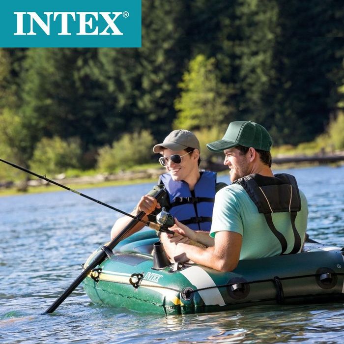 Надувная лодка с электрическим насосом Intex