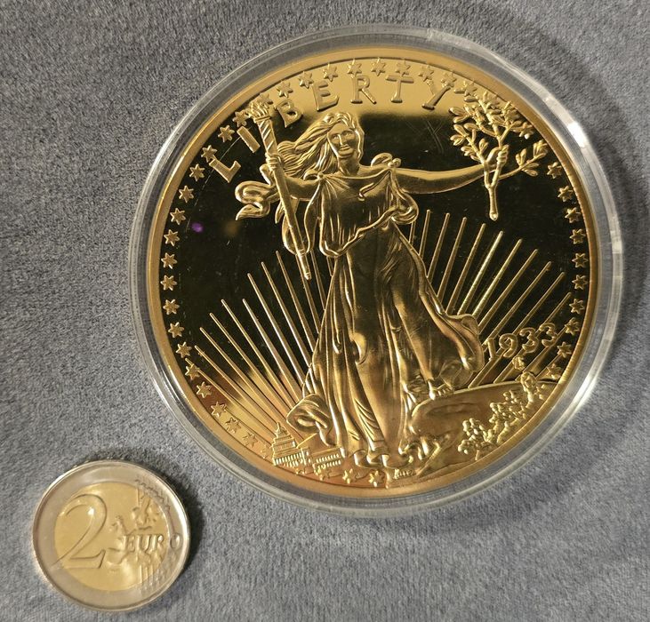 USA Liberty 1933 Голяма позлатена колекционерска медалия 70mm (COPY)