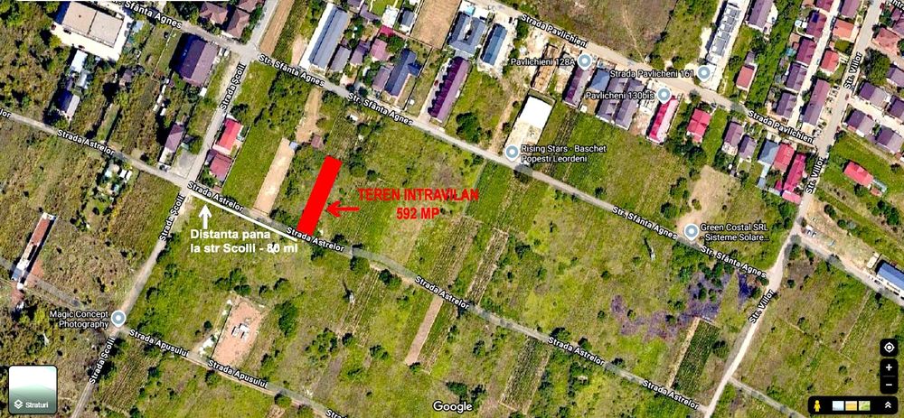 Teren intravilan de vânzare str Astrelor-  Popesti Leordeni