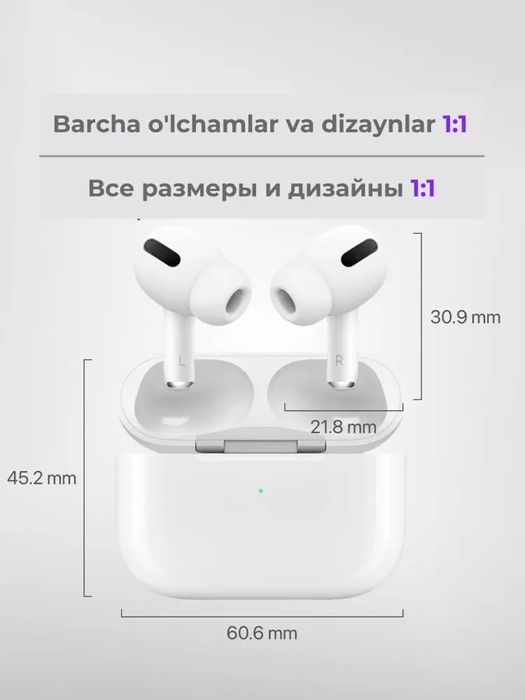 Simsiz quloqchinlar Air Pods Pro, Android va IOS telefonlar uchun