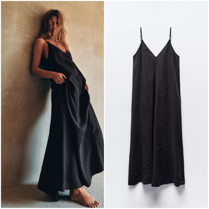 Платье Zara новое черное длинное зара женское