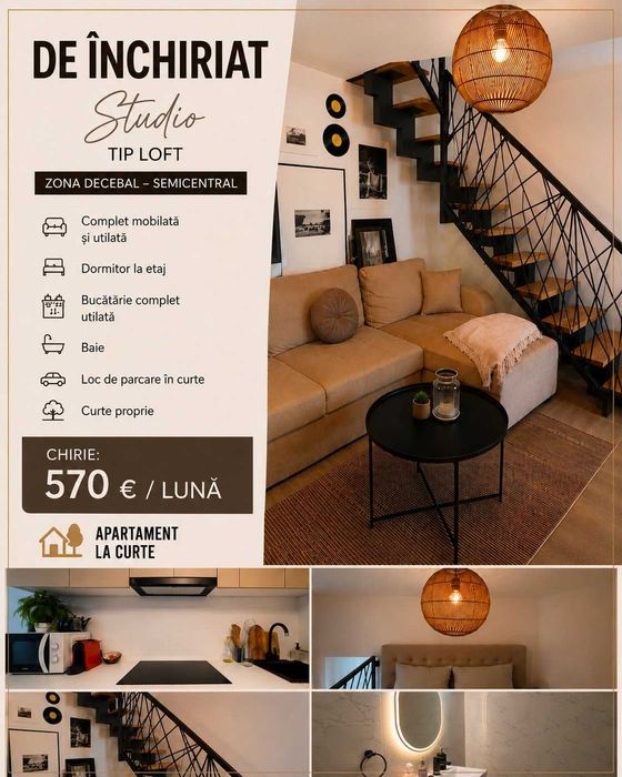 Studio tip loft la curte, zona semicentrala Cluj-Napoca
