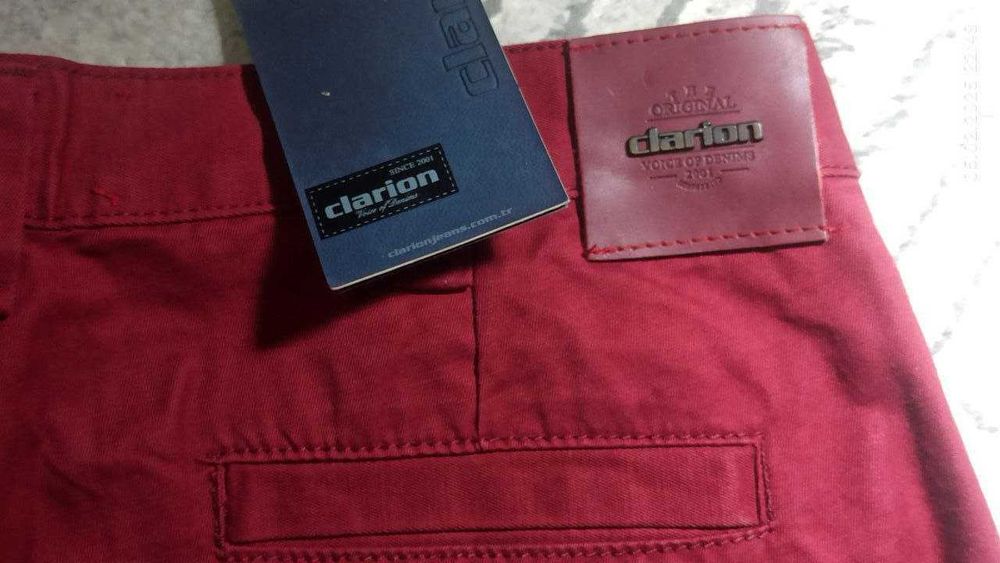 Турецкие мужские джинсы бордовые W34/L34