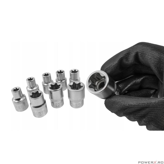 Set de 9 chei tip torx, 1/2" E10-E24, Verke