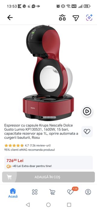 Aparat golce gusto. Krups Lumio