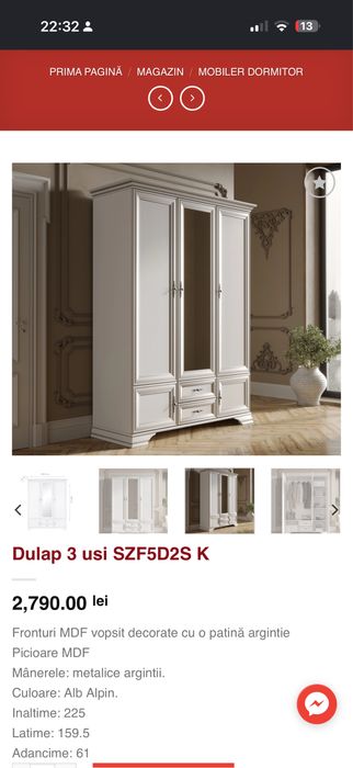 Dulap Kentuki in 3 usi ca Nou