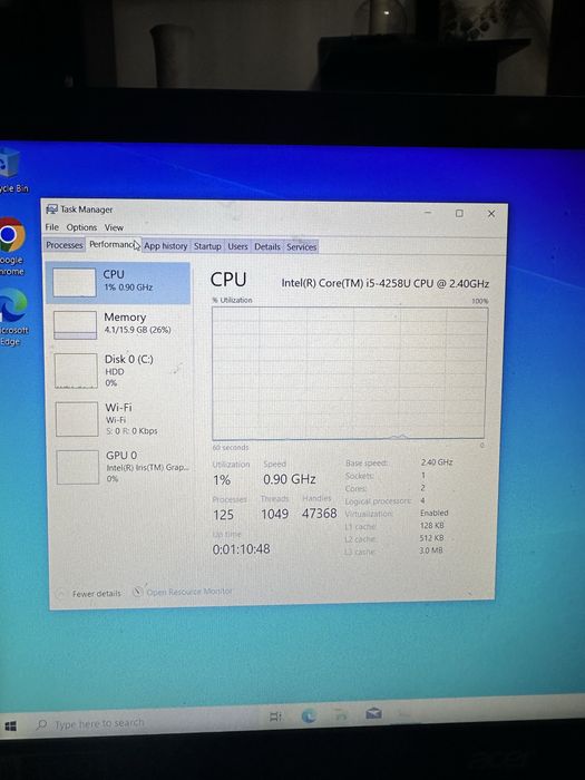 Vand leptop acer  i5 4258U  16gb ram 1600mhz hdd 466gb intel(R) iris(TM) Graphics 5100 2gb