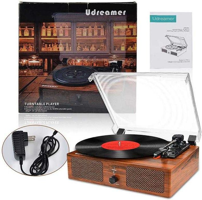 Грамофон с винилови грамофонни плочи1, блуут и запис Udreamer UD001-Y
