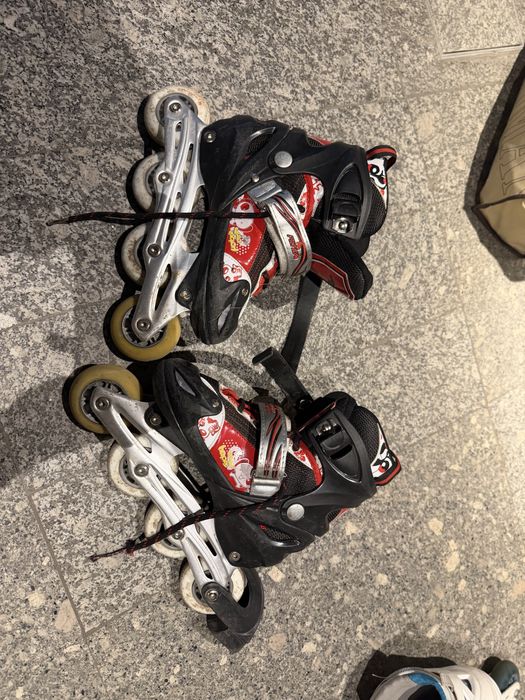 Детские ролики белые/черные