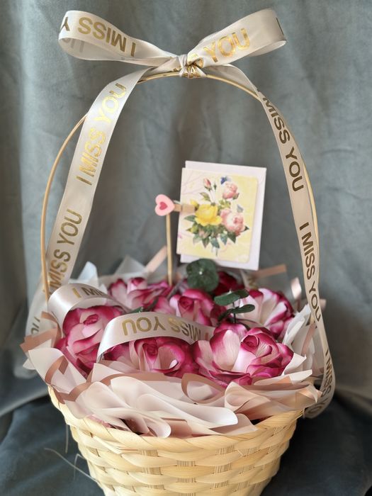 Мыльные цветы в корзинке