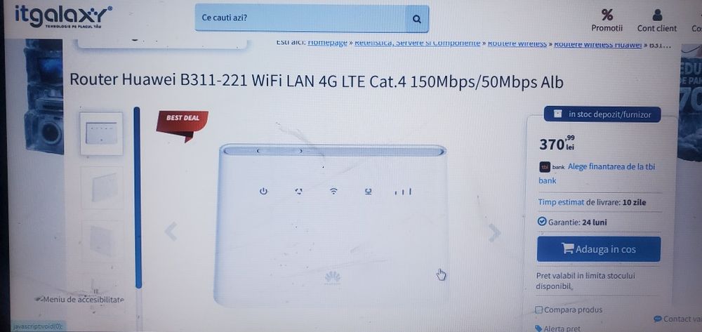 Router Huawei Deblocat, orice retea B311-221 WiFi LAN 4G LTE