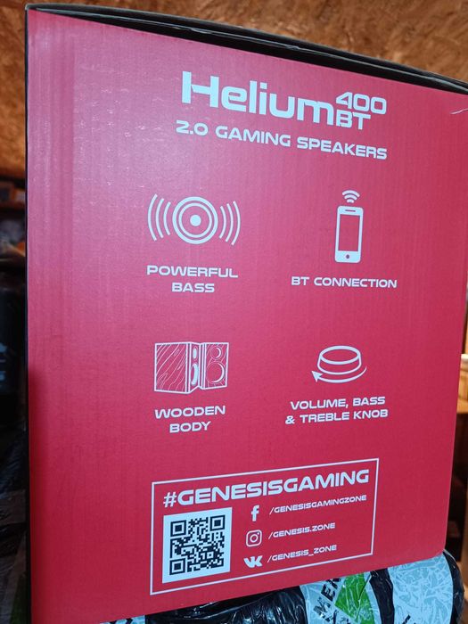 Boxe 2.0 Genesis Helium 400BT noi, in cutie