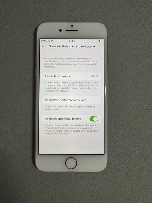 iPhone 8, 64GB, argintiu, baterie 94%