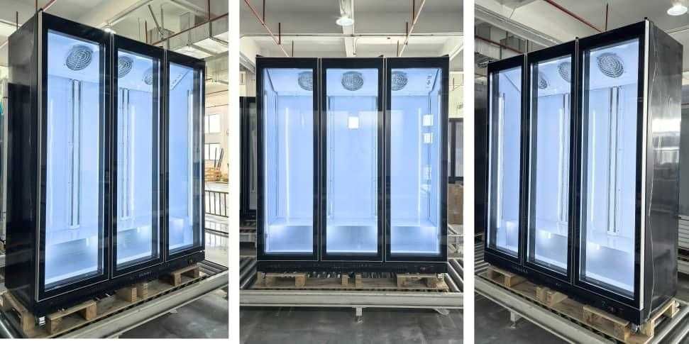 Vitrina verticala refrigerare cu 3 usi Full Glass / 188 cm / STOC NOU