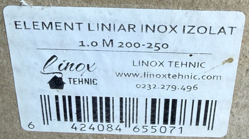 Element liniar inox izolat