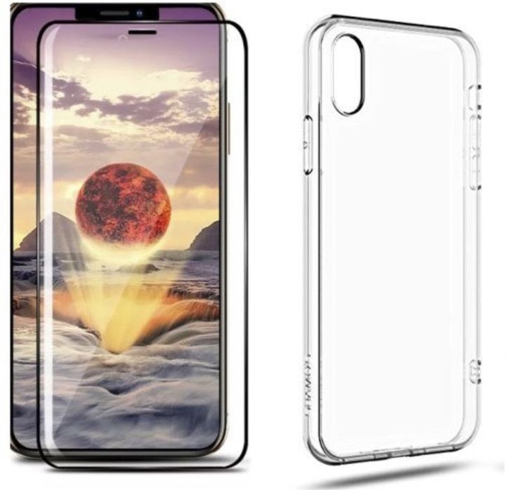 Husa Silicon Guard Case si Folie Sticla Curbata Iphone X XR XS MAX