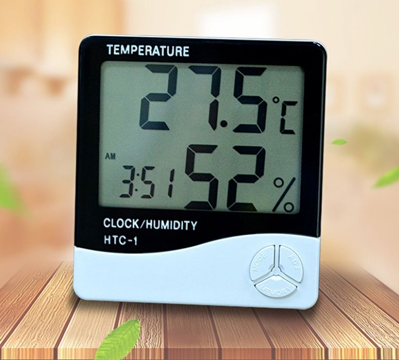 Termometru, Higrometru HTC1, ceas, statie meteo de interior
