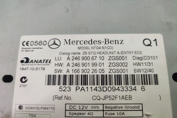 Radio cd navigatie a1669022605 Mercedes-Benz B-Class W246  [din 2011 pana  2015] seria