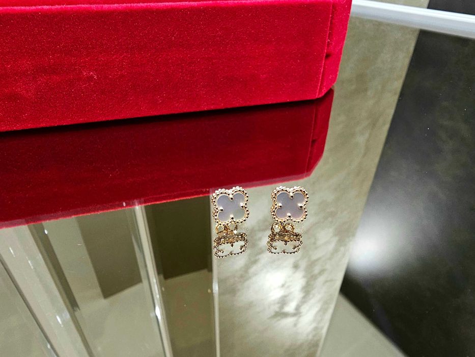 Van Cleef & Arpels VCA Rose Gold Mother Sweet Alhambra Дамски Обеци