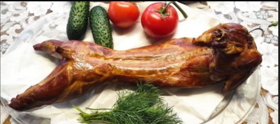 Заяц горячего копчения