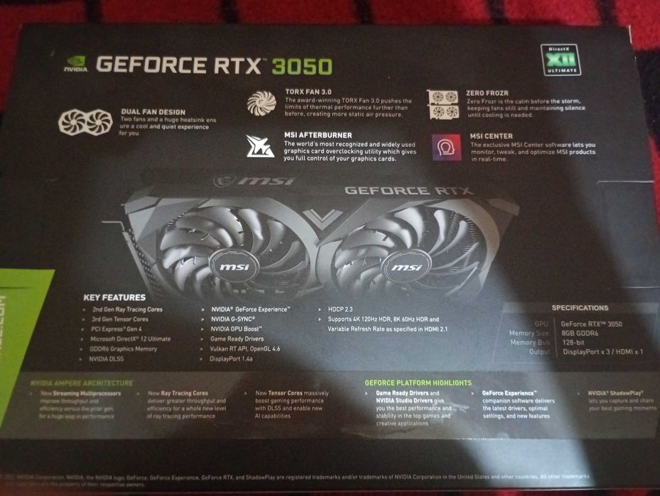 Nvidia geforce RTX 3050 8GB