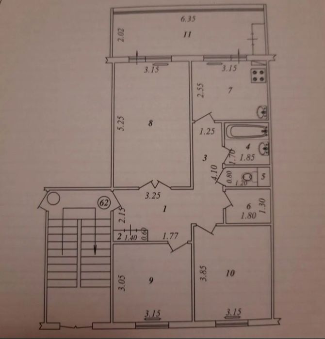Продаётся 3-х комнатная квартира на Тузель-2, орентир Крестик