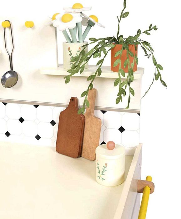 Bucatarie din lemn,JANOD,Shiny Grandma,cu 16 accesorii,85 cm,3 ani+