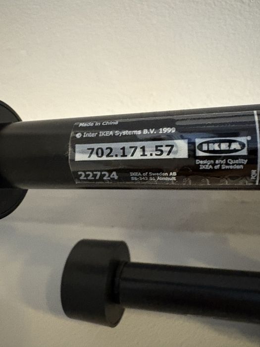 Vand bara dublă perdea IKEA, bagheta negru, 210-385 cm