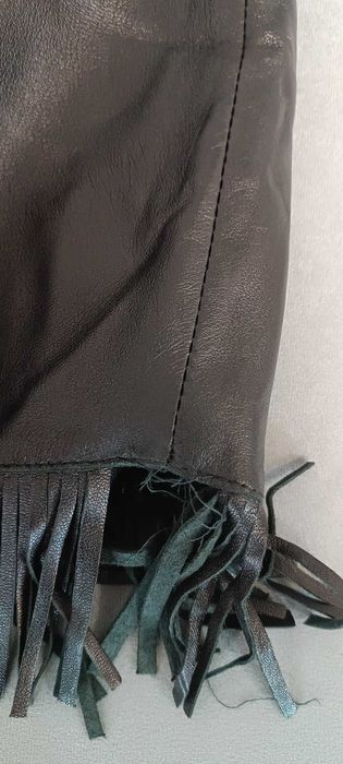 Fustă de damă din piele naturală, mărimea S, neagră