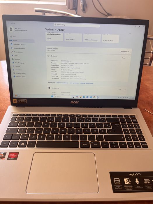 Vand leptop accer aspire 3