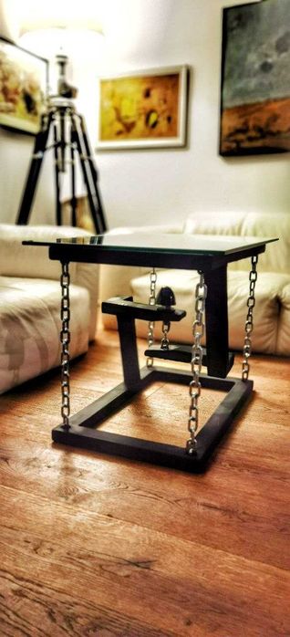 Masa de cafea din metal și sticlă.Tensegrity Table Steel & Glass