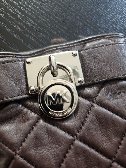 Кожени ръкавици Michael Kors кафеви