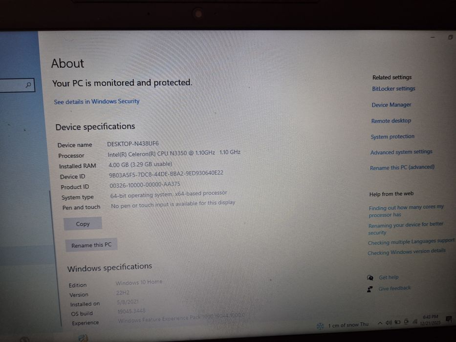 Vand Laptop Lenovo V110