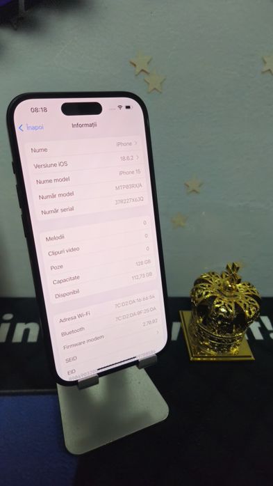 iPhone 15 Black 128GB Baterie:100% Preṭ fix!