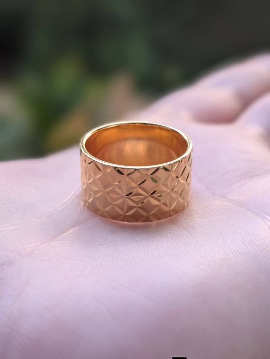 Vechi inel, model Big Reflection, din argint de 925, placat cu aur de 18K, Jane Konig JK