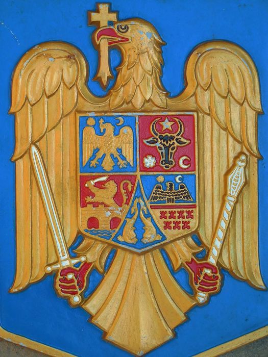 Stema Mare a României - Blazon în Relief cu Acvila Națională - Metal Masiv 4,6 kg.