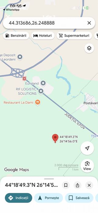 Vând teren extravilan situat în Popești-Leordeni