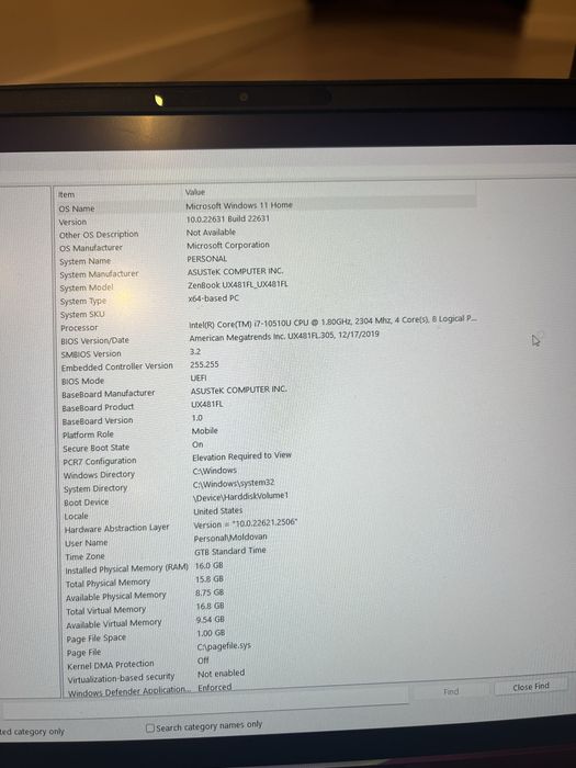 Laptop Asus Zenbook duo - ux481fl