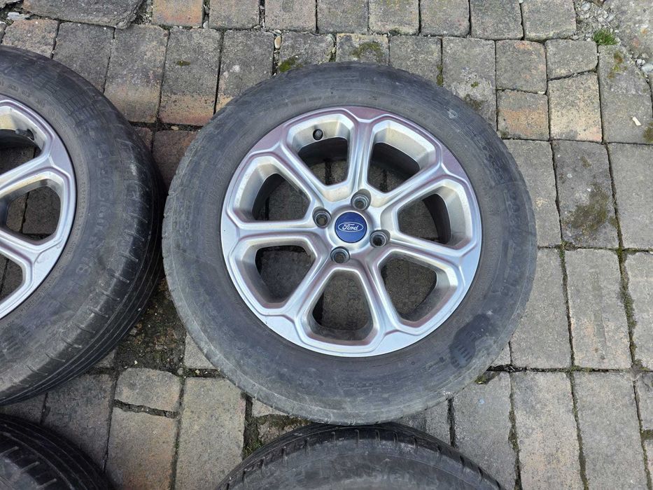 Set Roti Vara cu JANTE ORIGINALE Ford Ecosport din ALIAJ 16 inch + Senzori presiune + Cauciucuri Vara Continental
