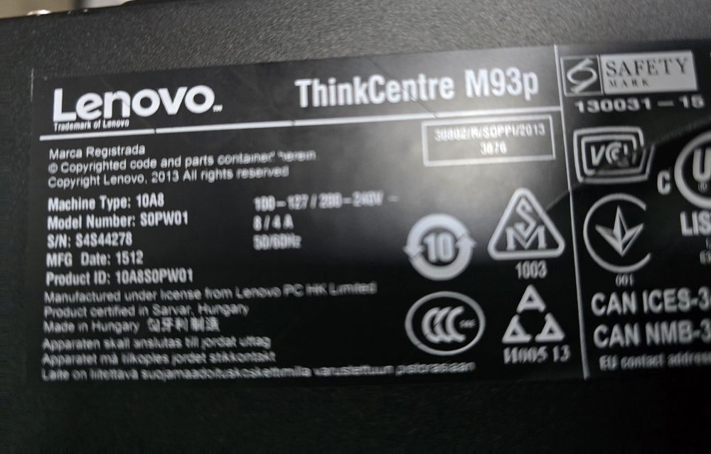 Desktop Lenovo Thinkcenter M93p i5 16g 240 ssd