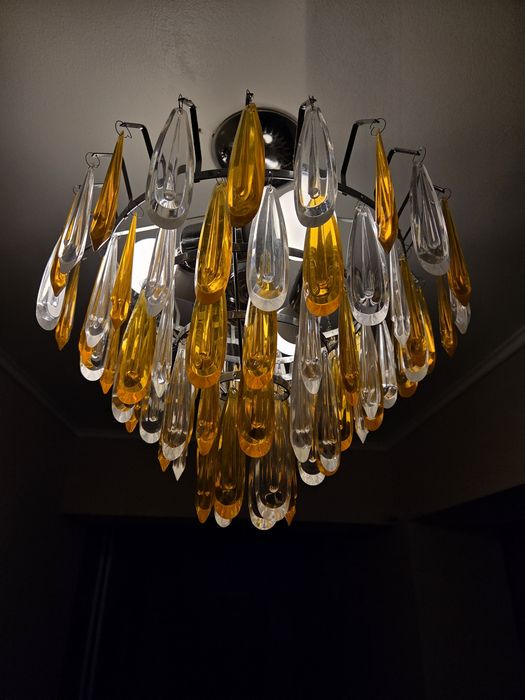 Set 2 candelabre de lux cu picături  amber