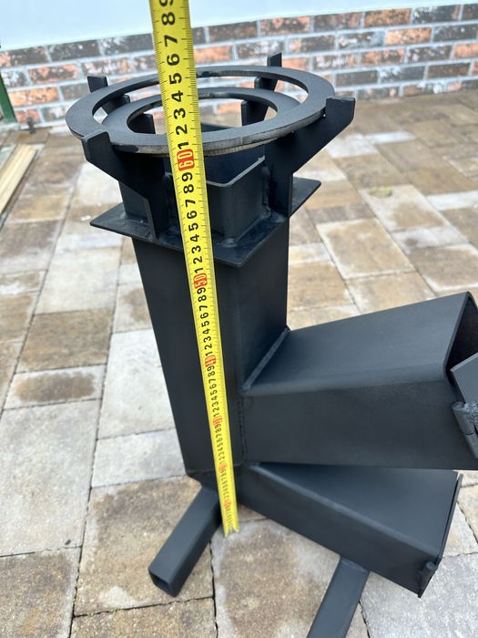 Soba rachetă din otel gros, rezistenta 700°C - ideală camping/grătar .